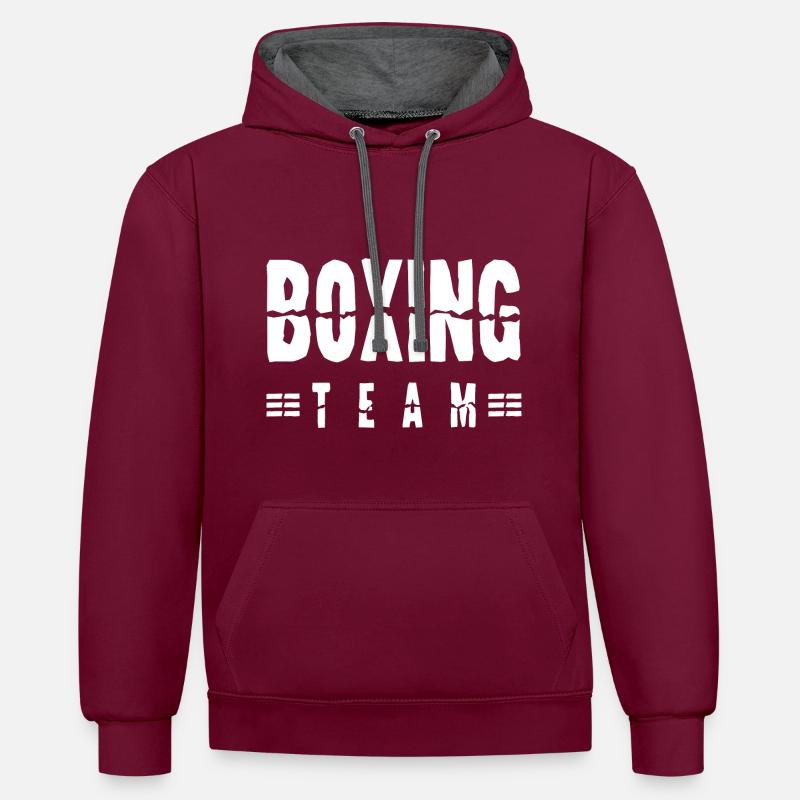 Équipe de boxe - Sweat à capuche contrasté - bordeaux/anthracite