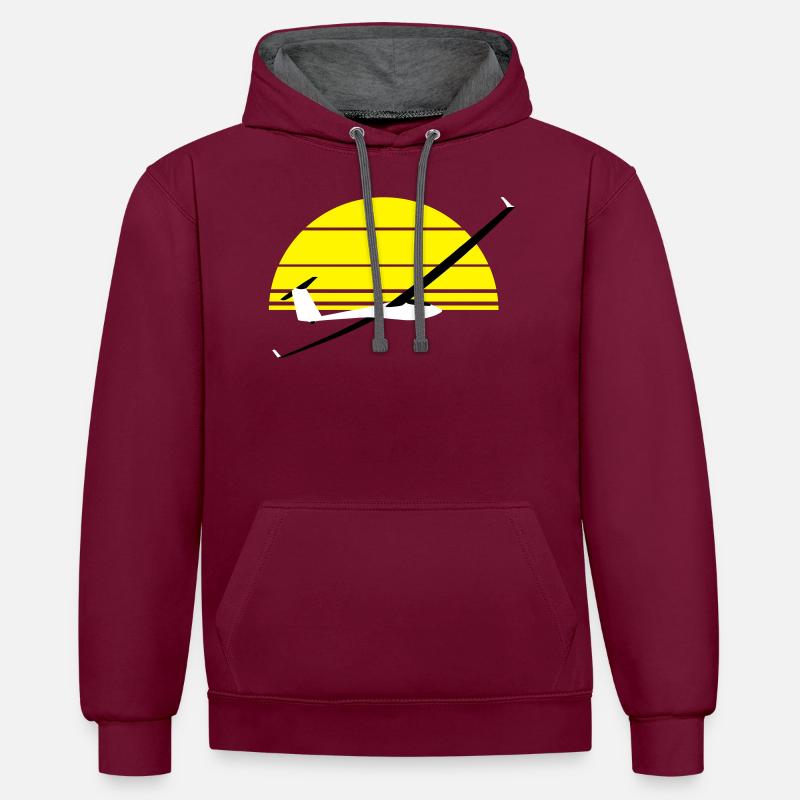 Glider Gliding Glider Glider Pilot Pilot - Contrast hoodie - burgundy/charcoal