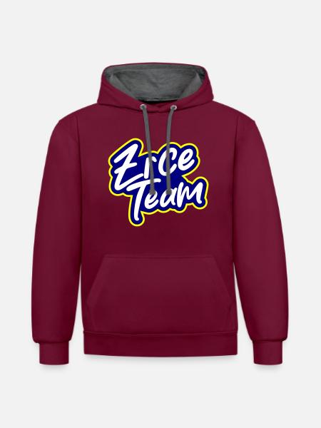 Zrce Team - Contrast hoodie - burgundy/charcoal