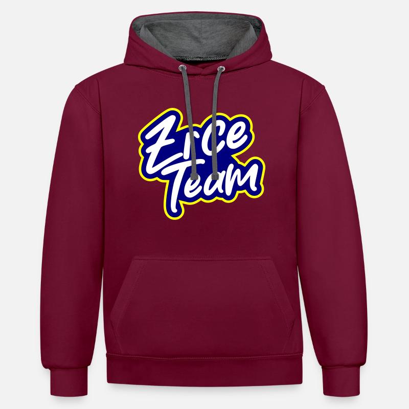 L’équipe Zrce - Sweat à capuche contrasté - bordeaux/anthracite