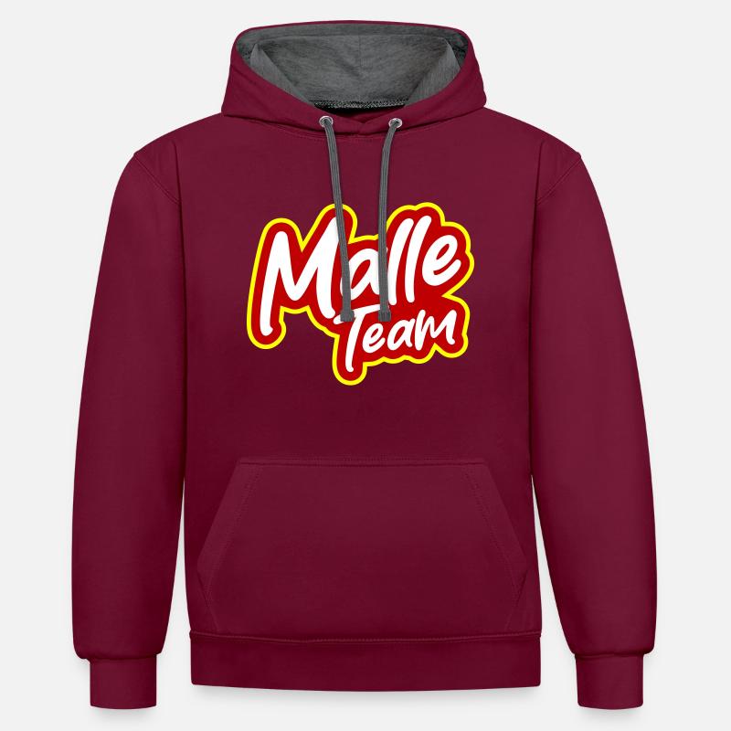 L’équipe Malle - Sweat à capuche contrasté - bordeaux/anthracite