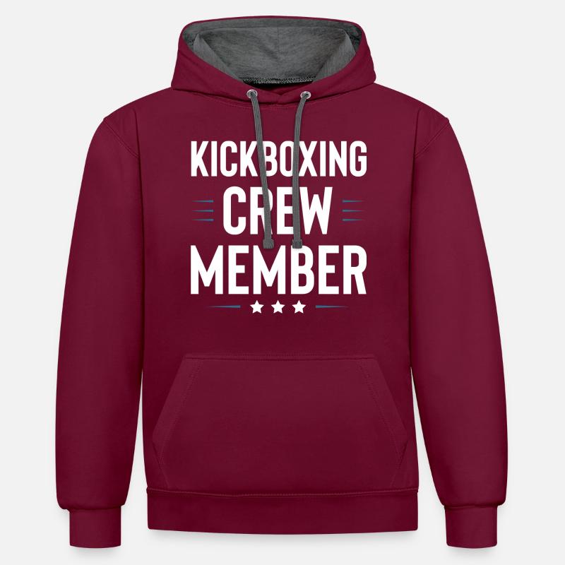 Équipe de kickboxing - Sweat à capuche contrasté - bordeaux/anthracite