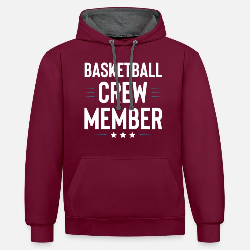 Équipe de basket-ball - Sweat à capuche contrasté - bordeaux/anthracite