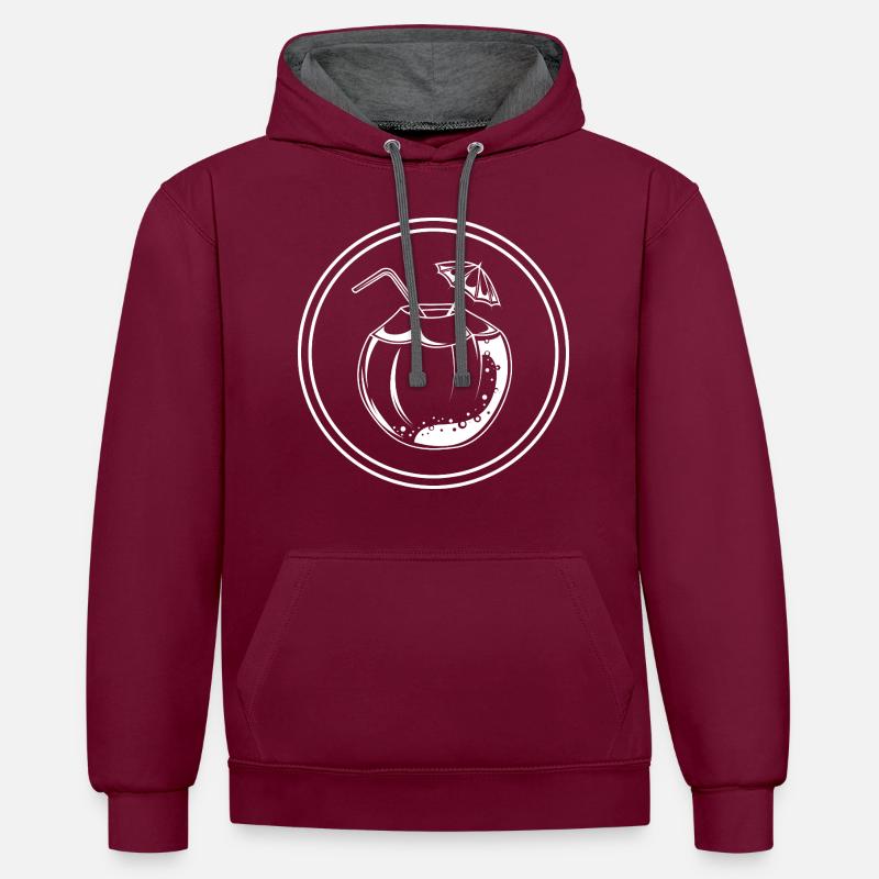 Icône de noix de Icône - Sweat à capuche contrasté - bordeaux/anthracite