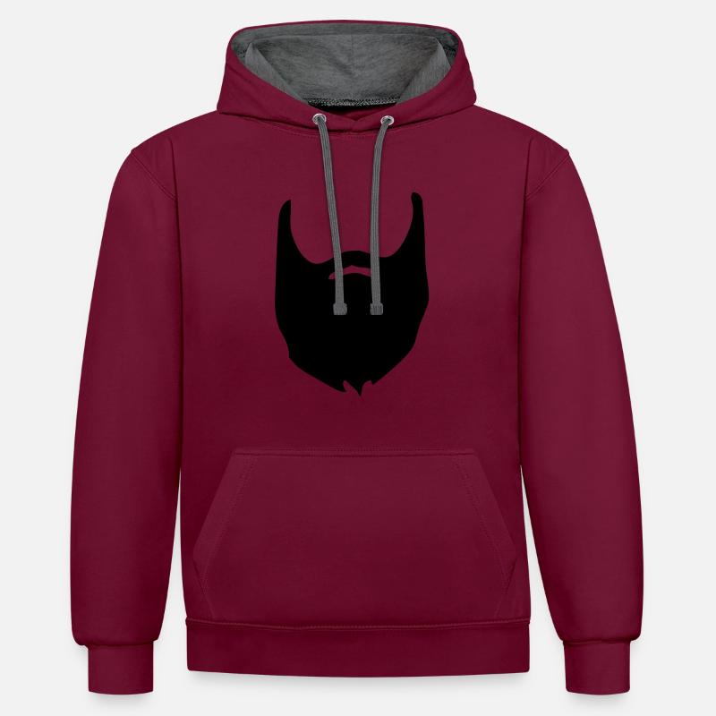 Vollbart Bart baertig beard - Kontrast-Hoodie - Weinrot/Anthrazit