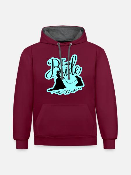 Team Bride Wedding Hen - Contrast hoodie - burgundy/charcoal