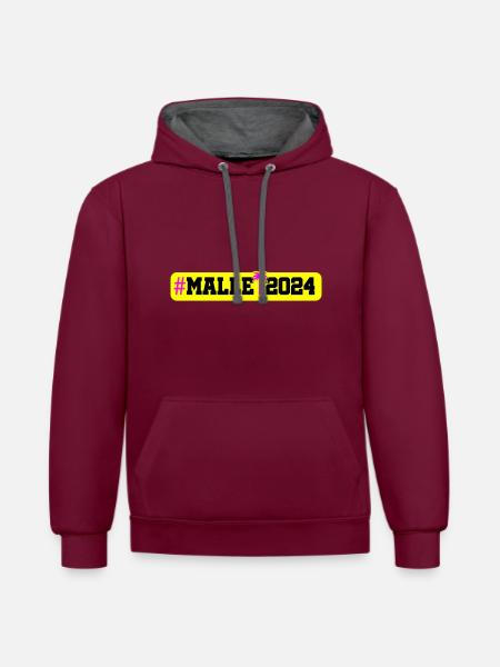 Malle 2024 - Contrast hoodie - burgundy/charcoal