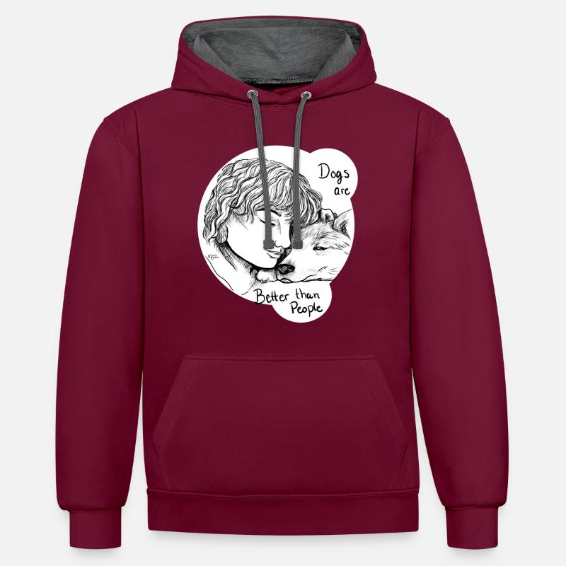Iffe 2019 - Sweat à capuche contrasté - bordeaux/anthracite
