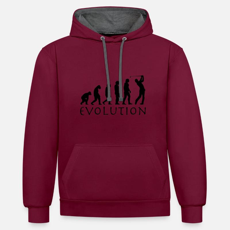 Évolution du golf - Sweat à capuche contrasté - bordeaux/anthracite