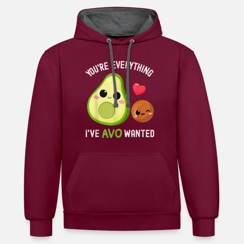 Avocado Trend 2021 - Avo Wanted - Sweat à capuche contrasté - bordeaux/anthracite