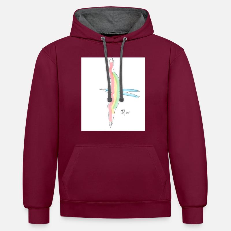 Frégate Magnifizens - Sweat à capuche contrasté - bordeaux/anthracite