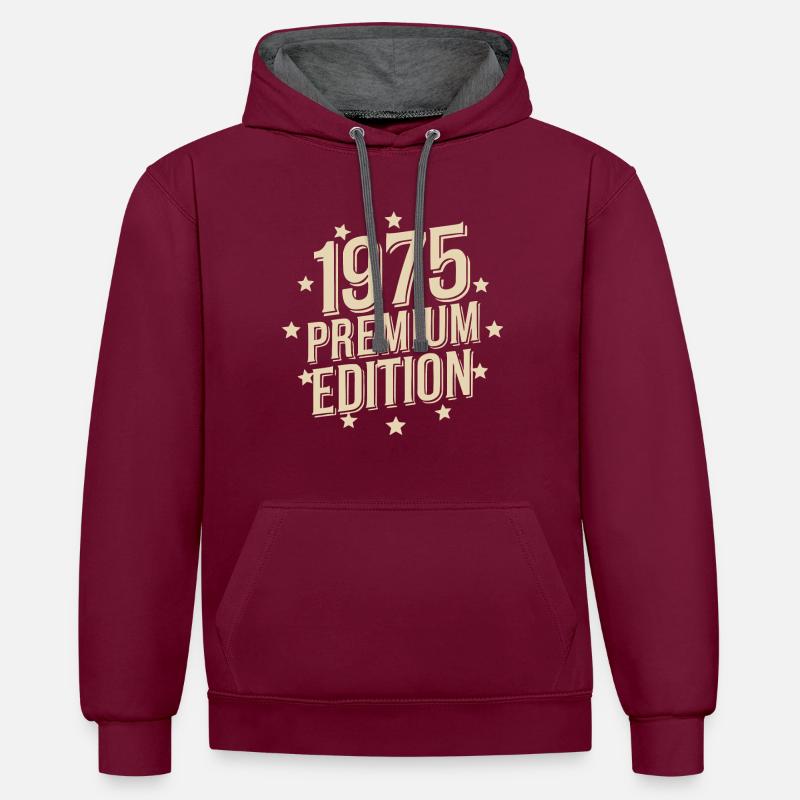 1975 Édition Premium - Sweat à capuche contrasté - bordeaux/anthracite