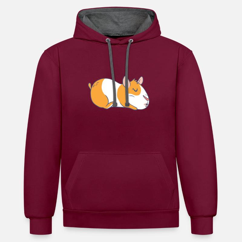 Cochon d'Inde cochon d'Inde - Sweat à capuche contrasté - bordeaux/anthracite