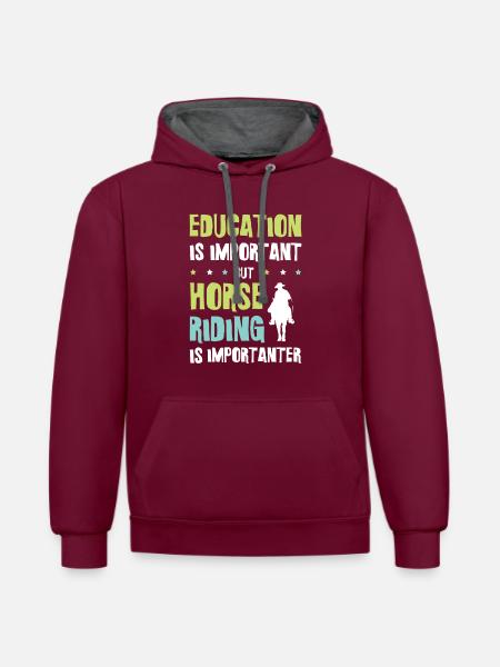 Horses Education - Contrast hoodie - burgundy/charcoal