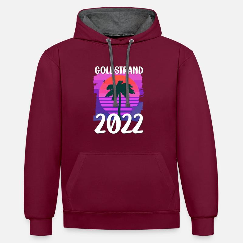 Sables d’Or 2022 - Sweat à capuche contrasté - bordeaux/anthracite