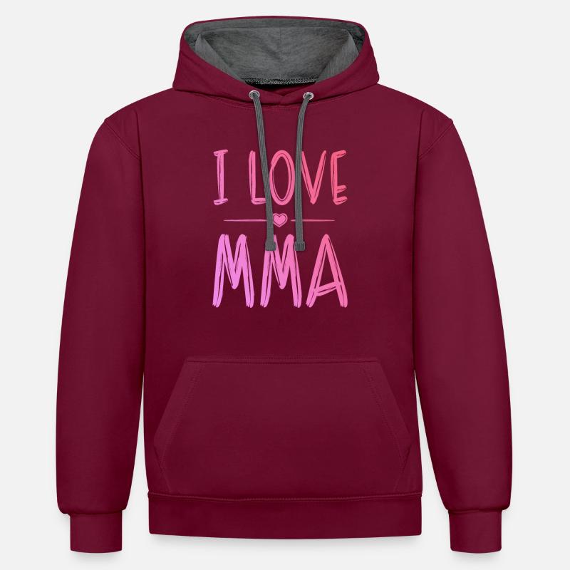 J’adore le Mma - Sweat à capuche contrasté - bordeaux/anthracite