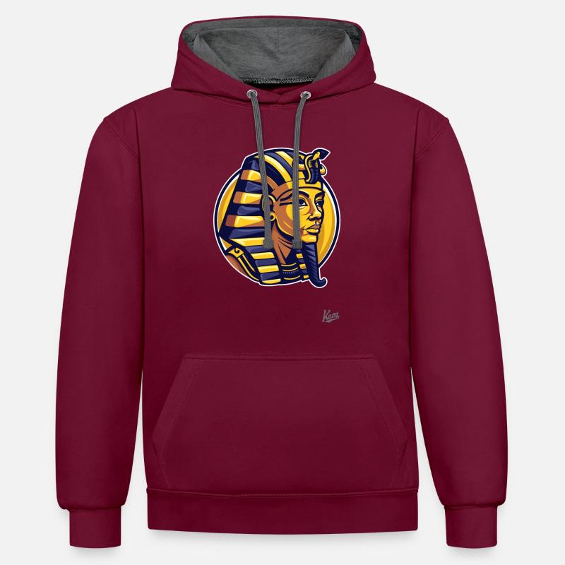 La momie de Pharaon - Sweat à capuche contrasté - bordeaux/anthracite