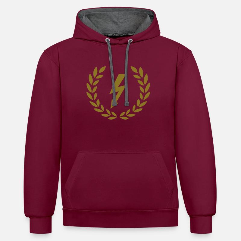 Lightning - Contrast hoodie - burgundy/charcoal