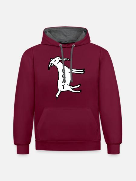 Goat 90 ° left - Contrast hoodie - burgundy/charcoal
