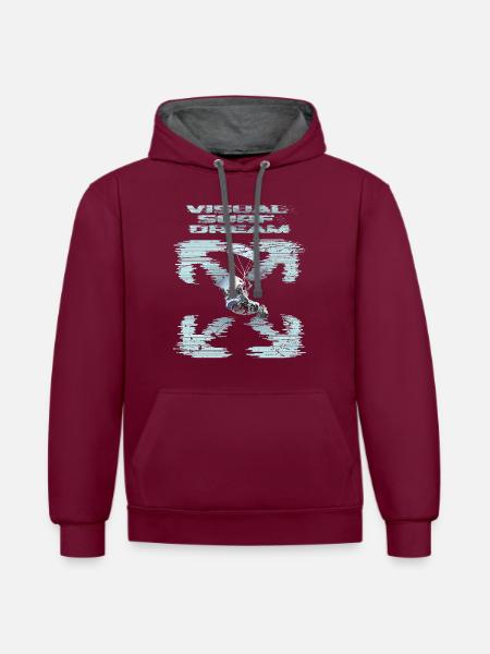 Visual Kitesurfing Dream - Contrast hoodie - burgundy/charcoal