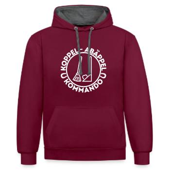 Koppel Abäppel Kommando - Kontrast-Hoodie - Weinrot/Anthrazit - Vorne - Anna (173cm) & Nico (186cm)