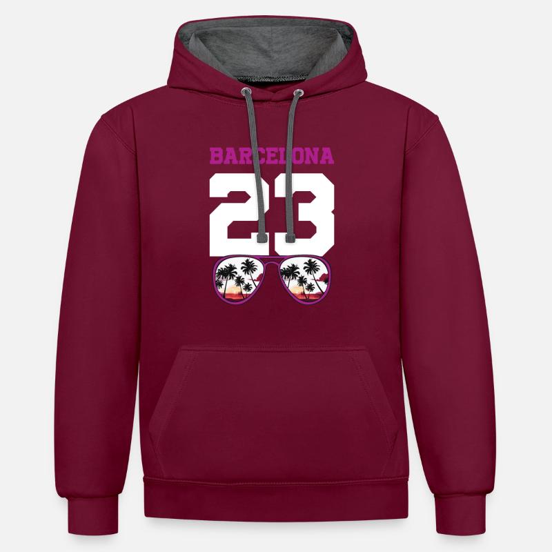 Maillot Barcelone 23 2023 - Sweat à capuche contrasté - bordeaux/anthracite