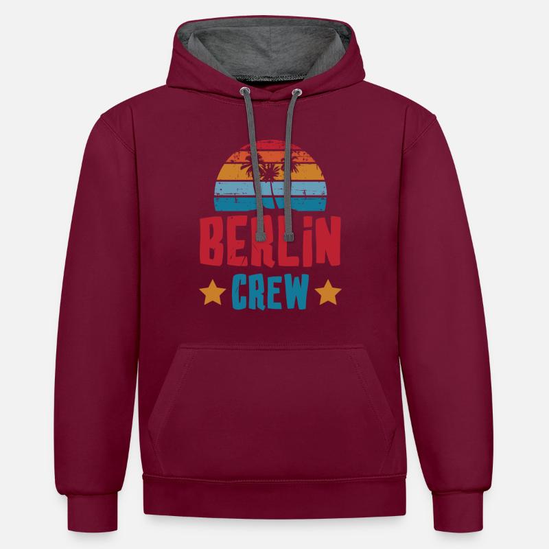 Équipage de Berlin - Sweat à capuche contrasté - bordeaux/anthracite