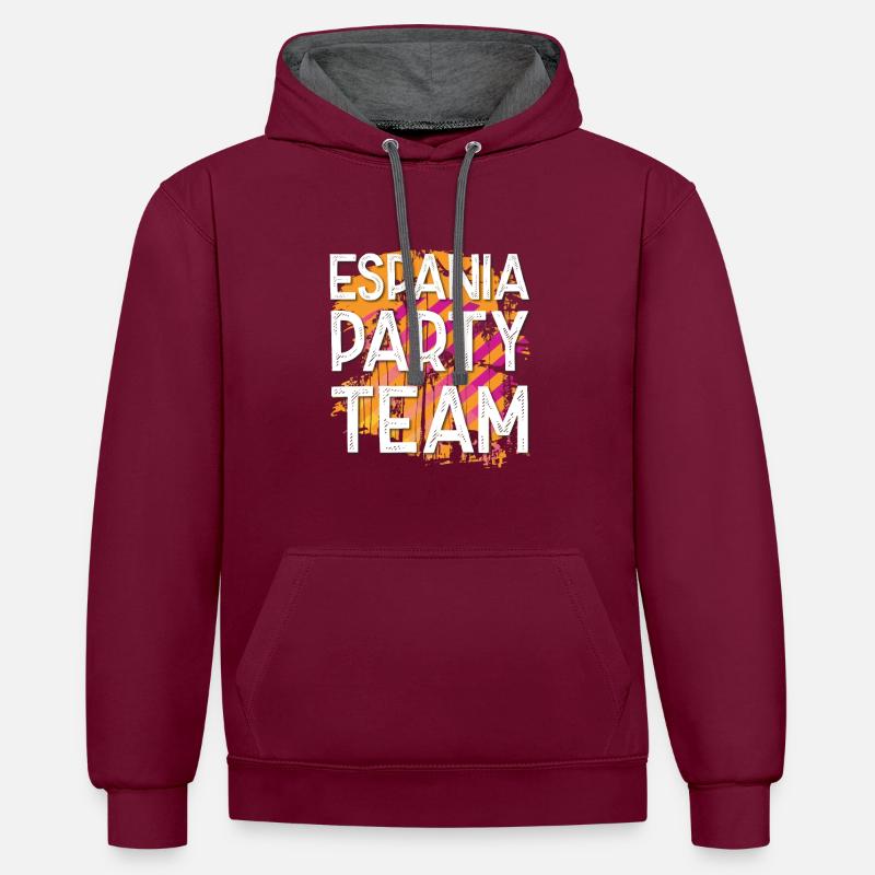 Équipe Espania Party - Sweat à capuche contrasté - bordeaux/anthracite