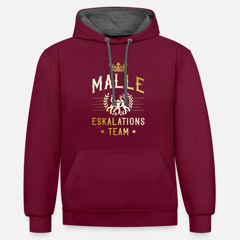 Escalade de Malle - Sweat à capuche contrasté - bordeaux/anthracite