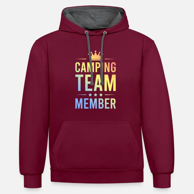 Équipe de camping Bunt - Sweat à capuche contrasté - bordeaux/anthracite