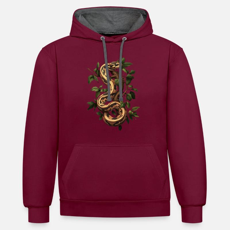 Königspython Schlangen Liebhaber Terrarium Python - Kontrast-Hoodie - undefined