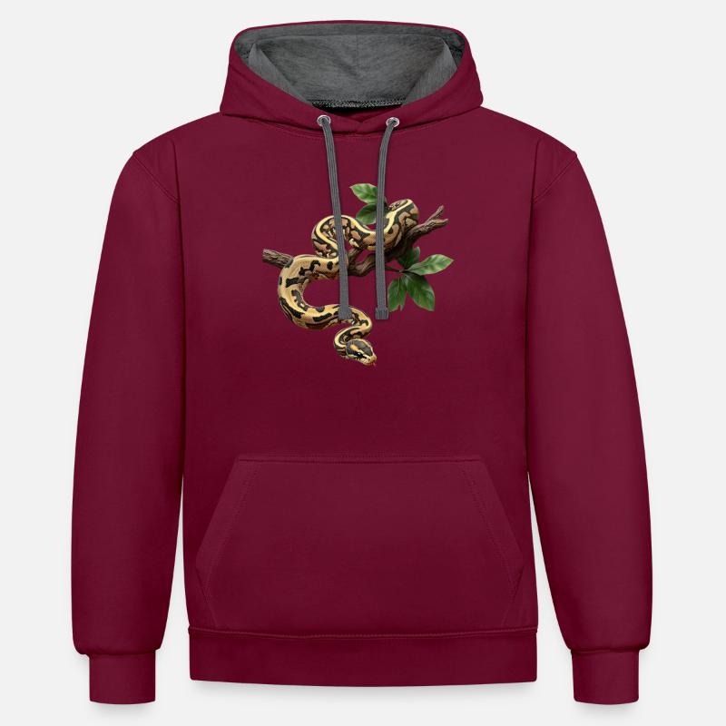 Königspython Schlangen Liebhaber Terrarium Python - Kontrast-Hoodie - undefined