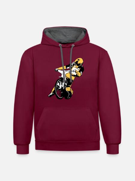 Speedway Racing - Contrast hoodie - burgundy/charcoal