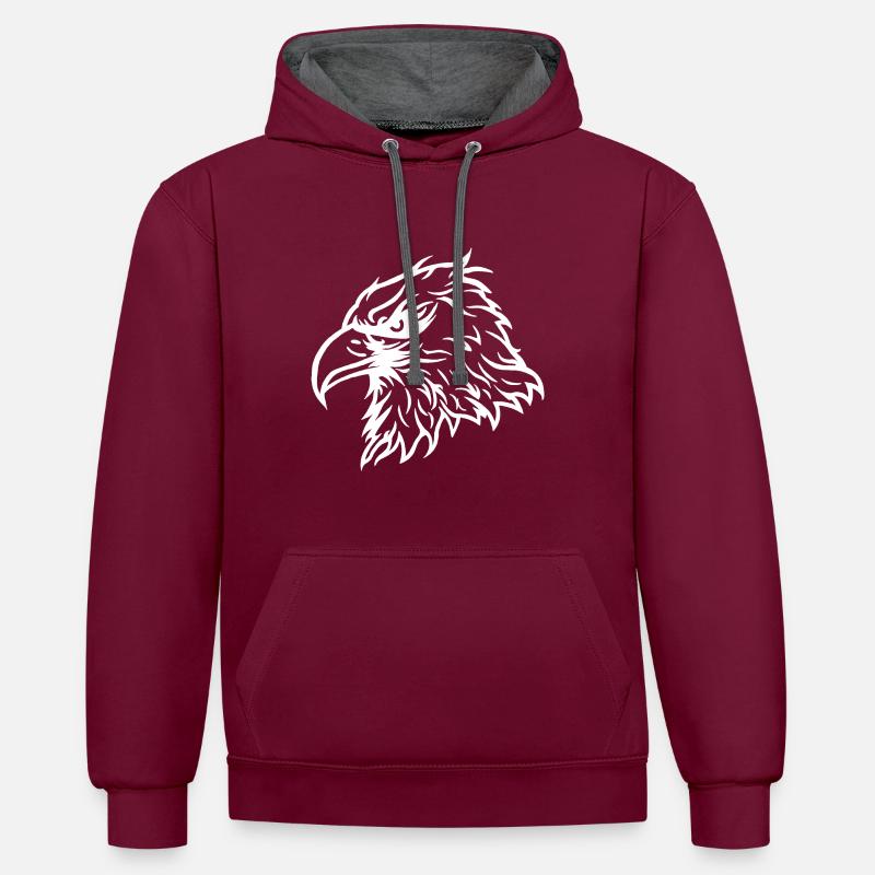 Cool Bald Eagle Eagle - Contrast hoodie - burgundy/charcoal