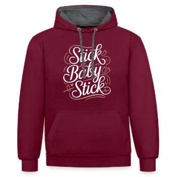 Confidence on the fertility journey - Contrast hoodie - burgundy/charcoal - Front - Anna (173cm) & Nico (186cm)