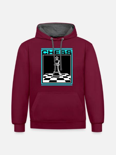 Chess King Chess - Contrast hoodie - burgundy/charcoal
