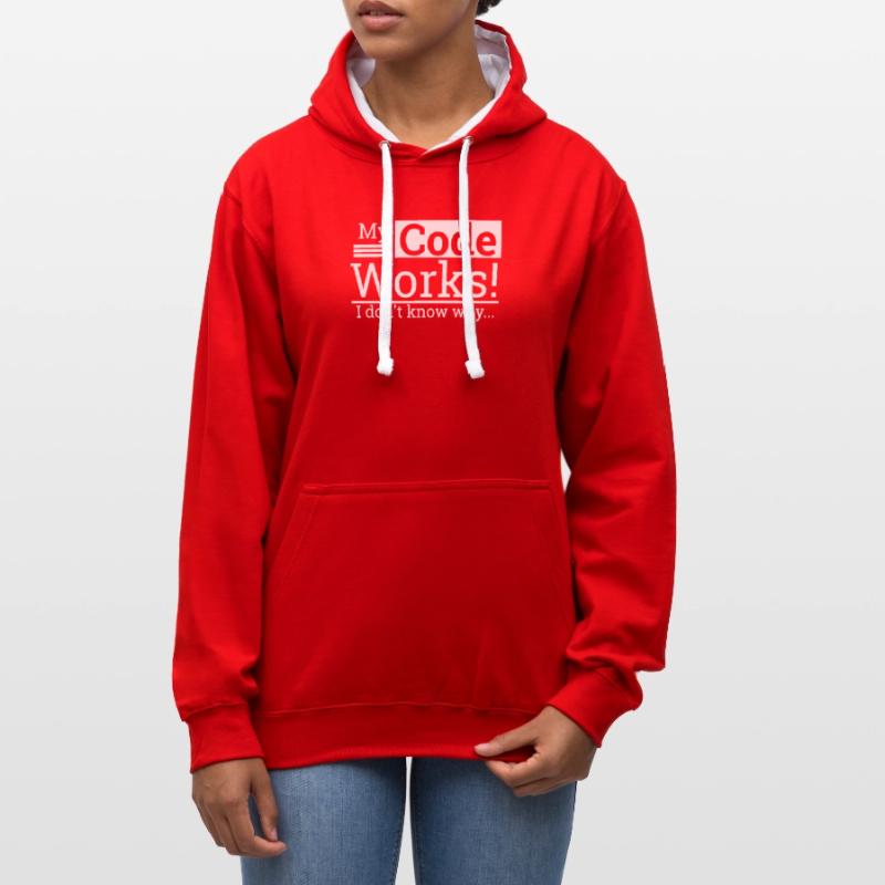 "My Code Works I don't know why" | Programmer Contrast hoodie