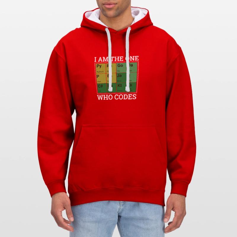 « Period Table Programming » | Programmeurs Sweat à capuche contrasté