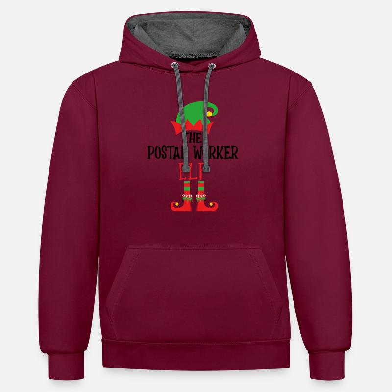 Joyeux Noël des postiers - Sweat à capuche contrasté - undefined