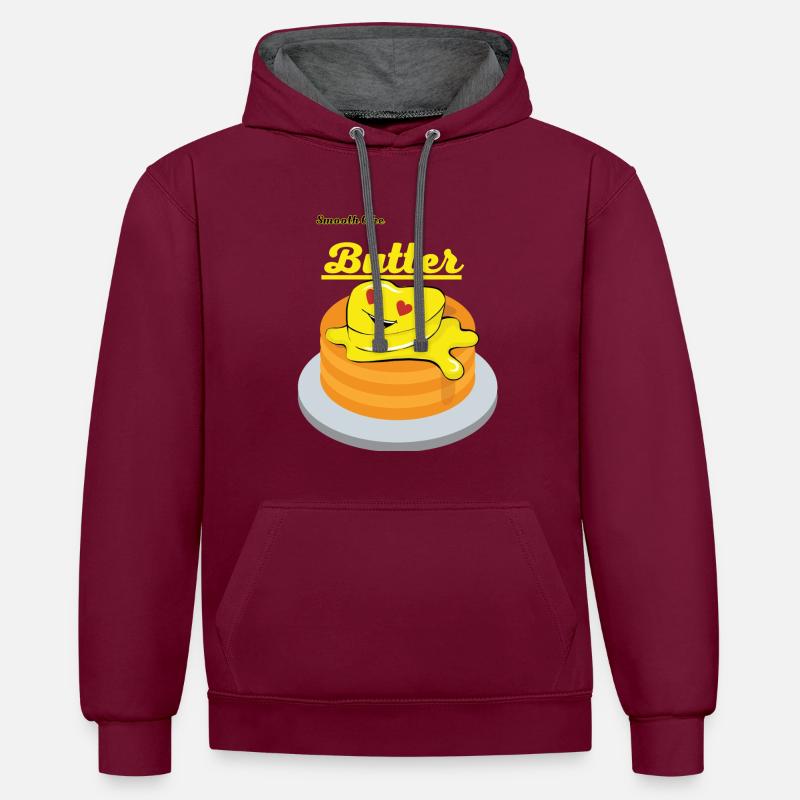 lisse comme du beurre - Sweat à capuche contrasté - bordeaux/anthracite