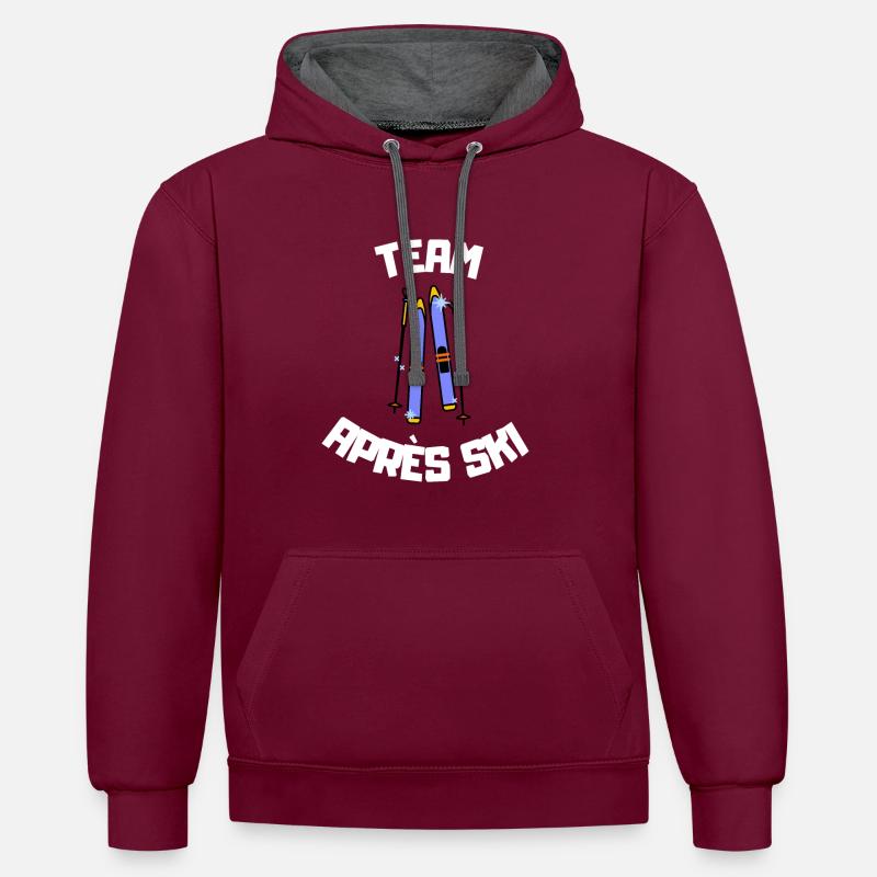 Équipe Apres Ski - Sweat à capuche contrasté - bordeaux/anthracite
