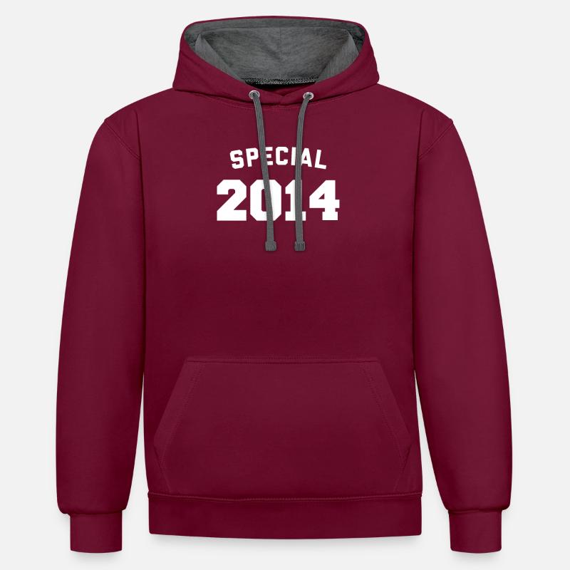 Drôle d’anniversaire spécial 2014 - Sweat à capuche contrasté - bordeaux/anthracite