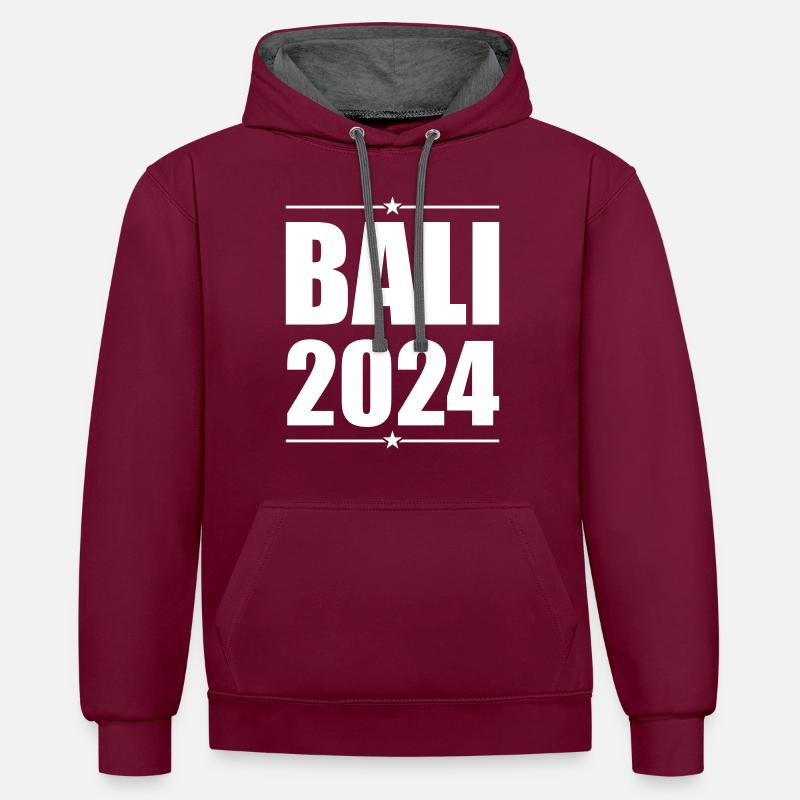 Bali 2024 - Sweat à capuche contrasté - bordeaux/anthracite