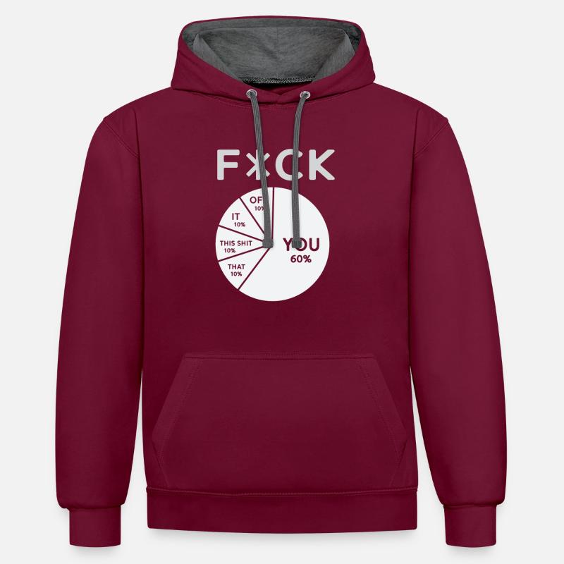 F*ck Fuck - Sweat à capuche contrasté - bordeaux/anthracite
