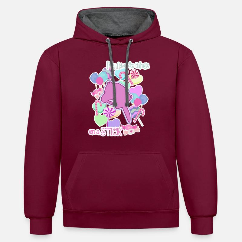 Cheval de loisir - cheval de loisir - cheval de loisir - Sweat à capuche contrasté - bordeaux/anthracite