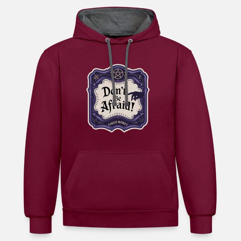 UNE PLANCHE OUIJA - Sweat à capuche contrasté - bordeaux/anthracite