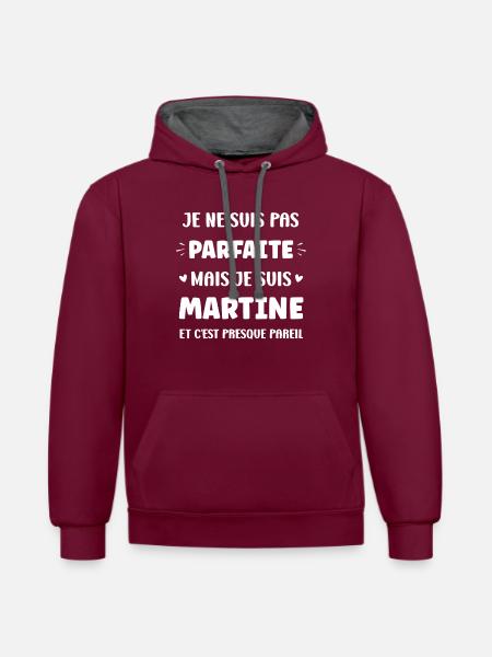 Martine - Sweat à capuche contrasté - bordeaux/anthracite