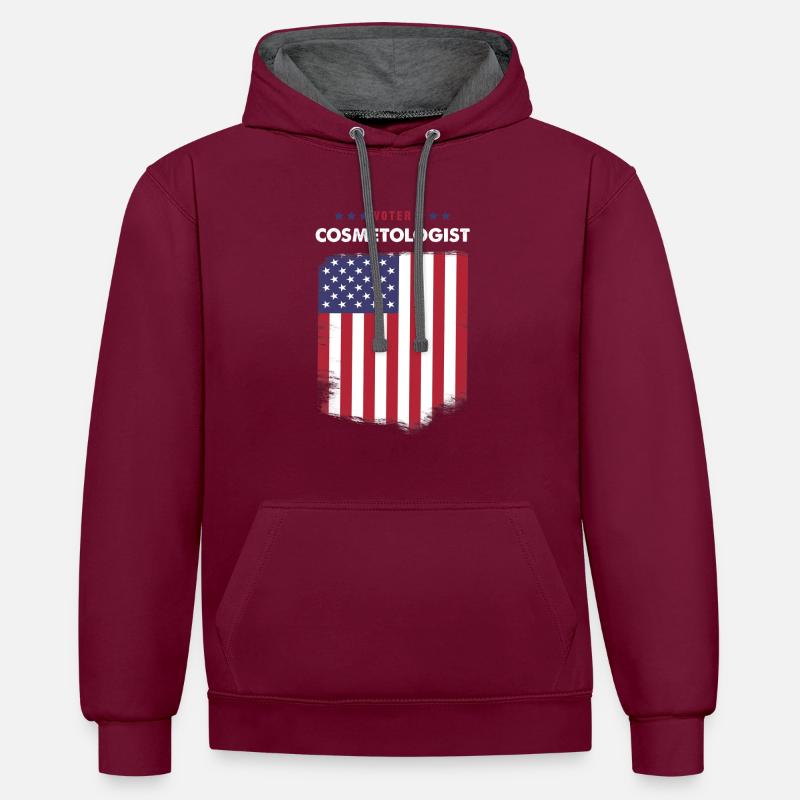 Cosmétologue électoraux - Sweat à capuche contrasté - bordeaux/anthracite