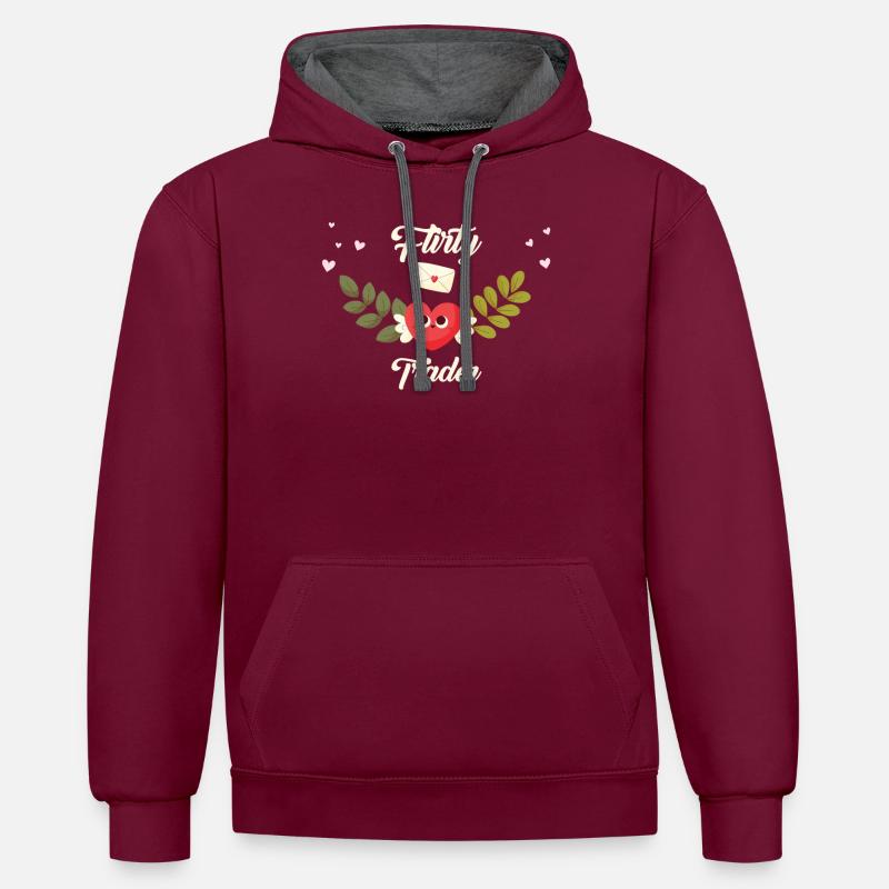 Commerçant séduisant - Sweat à capuche contrasté - bordeaux/anthracite