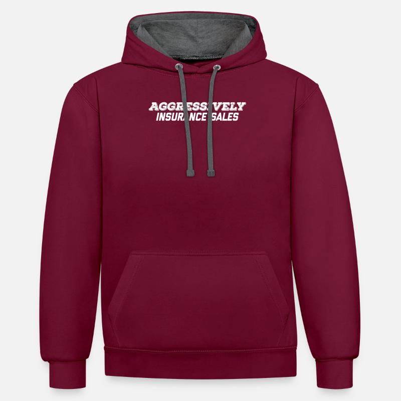 Ventes d’assurance agressives - Sweat à capuche contrasté - bordeaux/anthracite